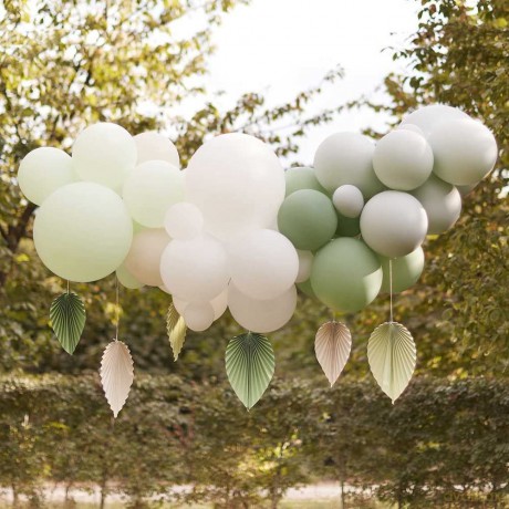 Girlanda balonowa Mix It Up z wiszącymi wachlarzami z papieru