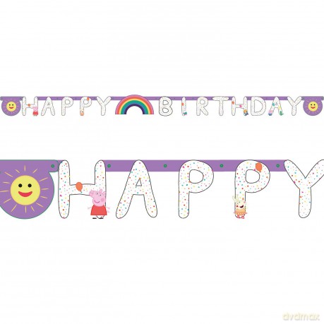 Girlanda Baner Happy Birthday Świnka Peppa