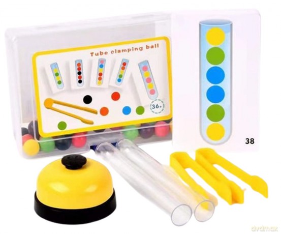 Gra Zręcznościowa Montessori Układanka Kolorowe Kulki