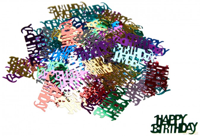 Konfetti Urodzinowe 14 g quot;Happy birthday quot; Metaliczne, kolorowe