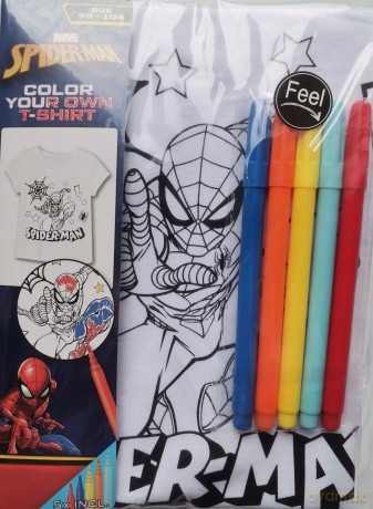 Koszulka Do Kolorowania Spiderman Size 98-104