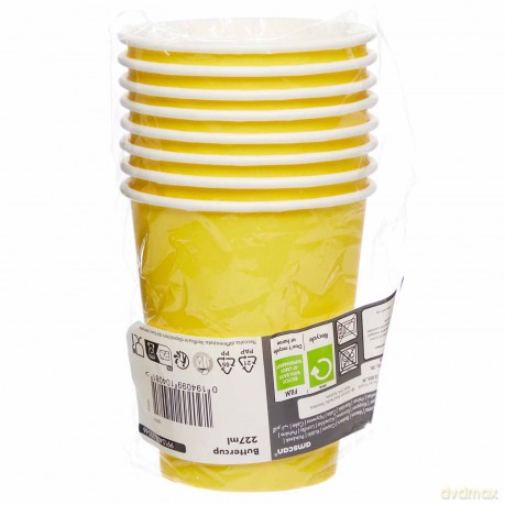 Kubki papierowe żółte 8 szt