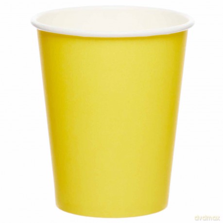 Kubki papierowe żółte 8 szt
