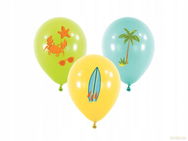 Letni balon Surf Party, balon 6 sztuk 11 cali (22,8 cm)