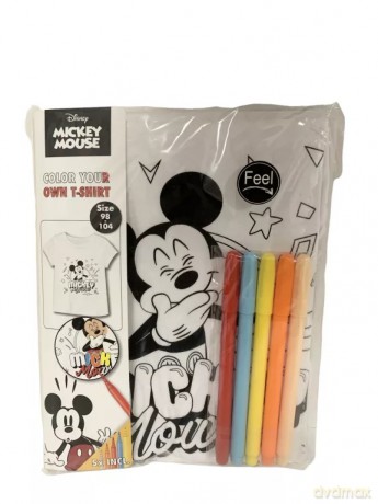Myszka Mickey Pokoloruj swój własny T-Shirt Rozmiar 98-104