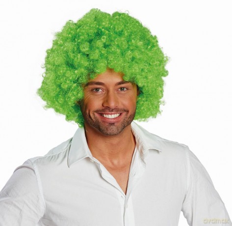 Peruka Afro zielone