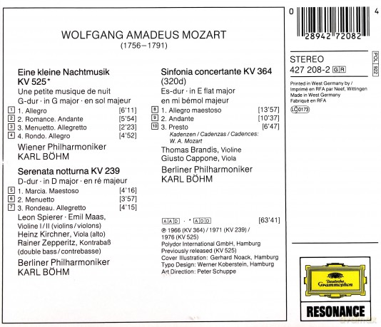Wolfgang Amadeus Mozart: Eine Kleine Nachtmusik u.a. [CD]