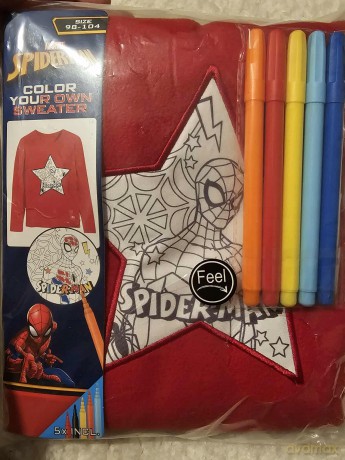 Pokoloruj swoją własną bluzę Spider-man 98-104 +markery do tkanin