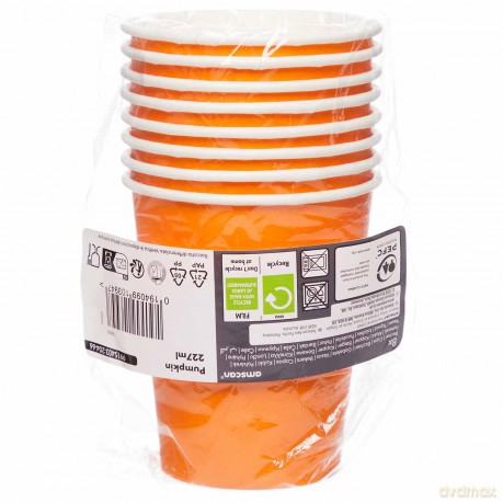 Pomarańczowe ekologiczne kubki papierowe