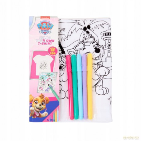Psi Patrol Pokoloruj swój własny T-Shirt Rozmiar 110-116