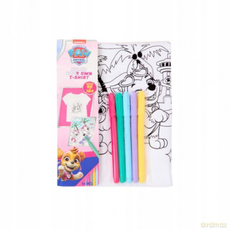 Psi Patrol Pokoloruj swój własny T-Shirt Rozmiar 110-116