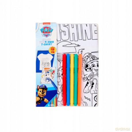 Psi Patrol Pokoloruj swój własny T-Shirt Rozmiar 98-104