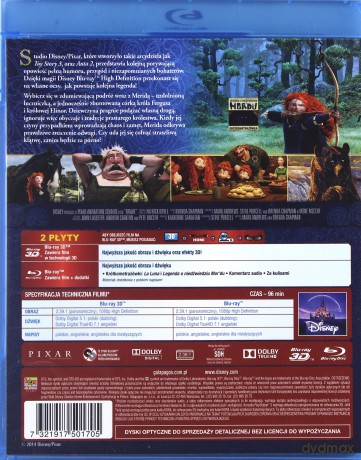 Merida Waleczna 3D (Disney) (Księżniczka) [Blu-Ray 3D]+[Blu-Ray]