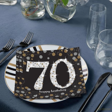 Serwetki Amscan 70te urodziny 33 cm 16 sztuk