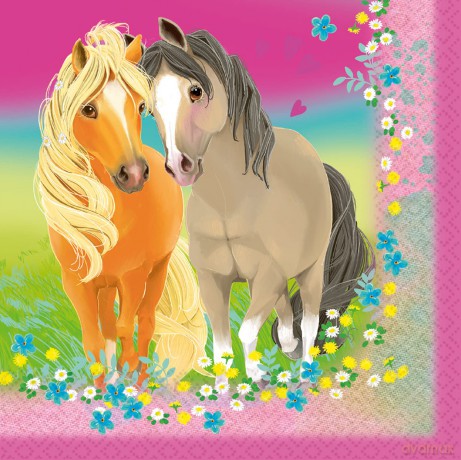 Serwetki urodzinowe Koniki Konie Pretty Pony 33cm 20szt