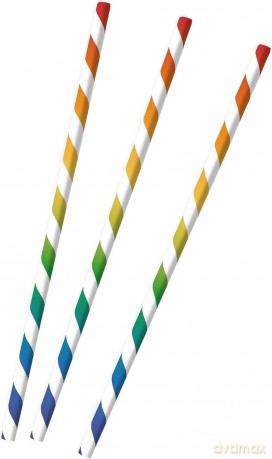 Słomki papierowe kolorowe x 12