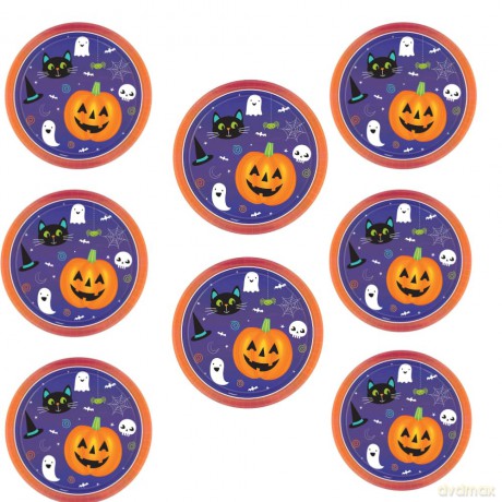 Talerzyki na Halloween dla dzieci - 23 cm - 8 szt.