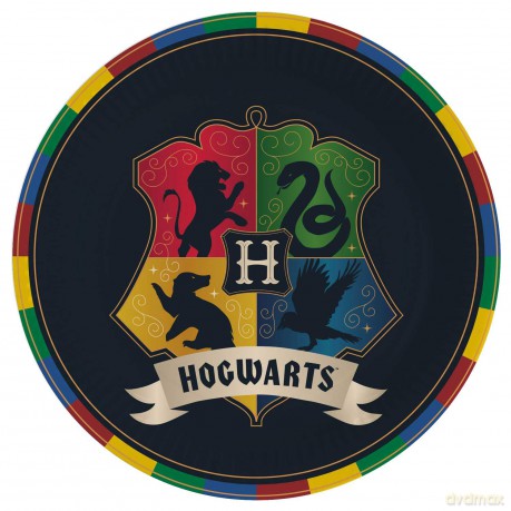 Talerzyki papierowe na urodziny Harry Potter - 23 cm - 8 szt.