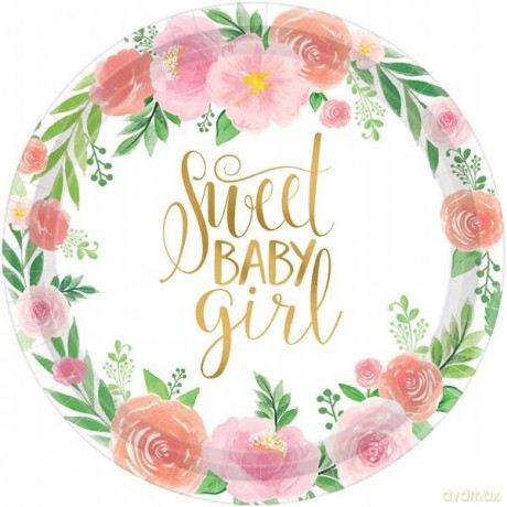 Talerzyki papierowe Sweet Baby Girl
