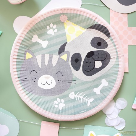 Talerzyki Pets Zwierzęta Psy i Koty 23 cm, 8 szt
