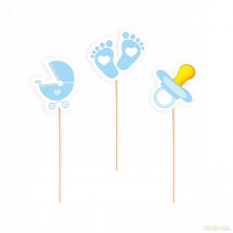 Toppery na tort Baby Shower niebieskie 6szt. 512289