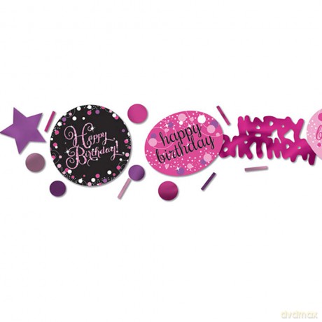 Urodzinowe konfetti na stół Happy Birthday Pink 34g