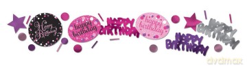 Urodzinowe konfetti na stół Happy Birthday Pink 34g