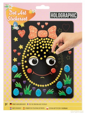 Wielkanocny zestaw holograficznych naklejek w kropki
