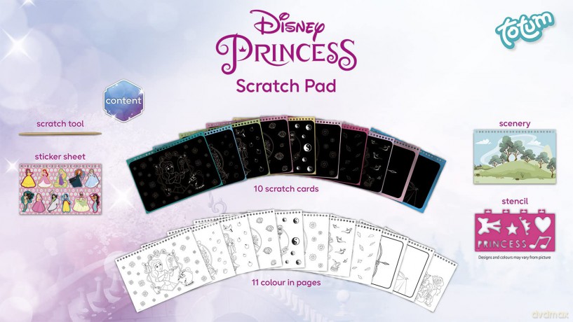 Wydrapywanka z naklejkami Disney Princess