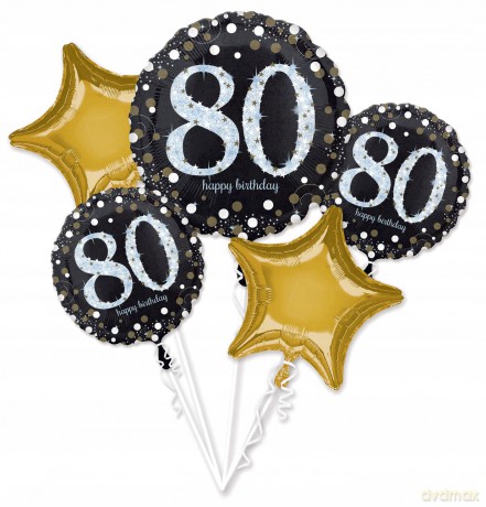 Zestaw 5 balonów na 80 lecie