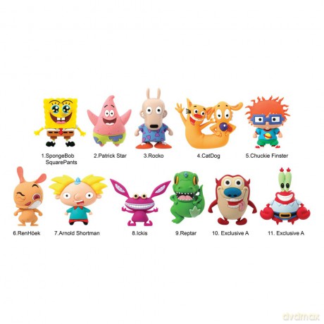 Nickelodeon Classics 3D PVC Bag Clips Series 1 Display (24)