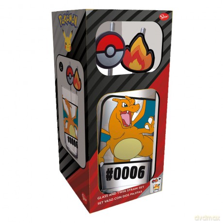 Pokemon Szklanka ze słomkami Charizard 480 ml