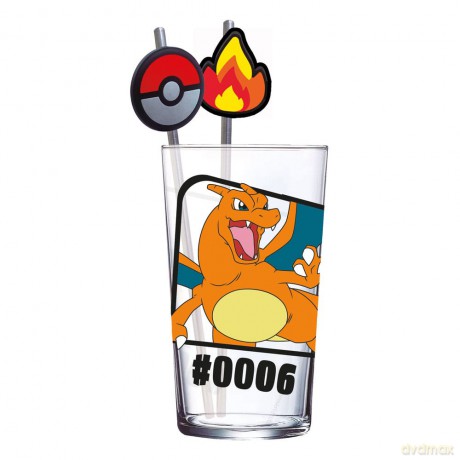 Pokemon Szklanka ze słomkami Charizard 480 ml