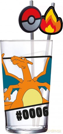 Pokemon Szklanka ze słomkami Charizard 480 ml