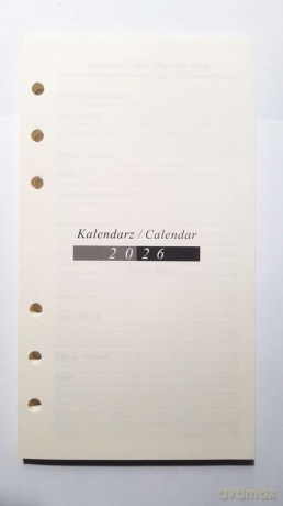 Kalendarz 2026 Wkład do Organizera Terminarz 7,5x12,5cm WKLORS-05-Weekly [KALENDARZ]