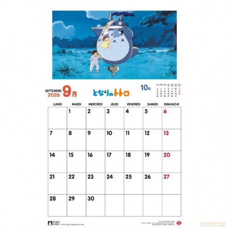 My Neighbor Totoro Calendar 2026 French Version