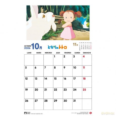 My Neighbor Totoro Calendar 2026 French Version