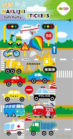 Naklejki 3D Soft Puffy Cars 110x205