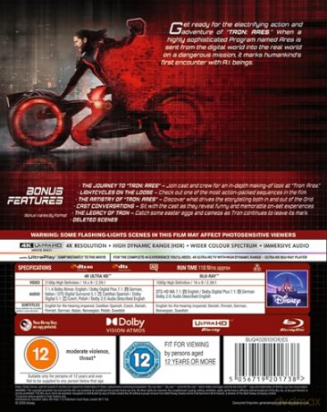Disney's Tron Ares [Blu-Ray 4K]+[Blu-Ray]