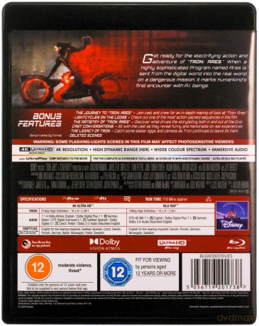 Disney's Tron Ares [Blu-Ray 4K]+[Blu-Ray]