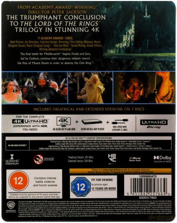 Władca Pierścieni: Powrót króla (steelbook) [Blu-Ray 4K]