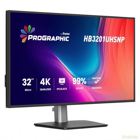 Monitor 31.5 cala ProGraphic HB3201UHSNP-B1 4K,IPS BLACK 2.0,450cd,VESA USB-c dock(PD:96W),HDMI,DP,DAISY/CHAIN,4xUSB,RJ45,3000:1,sRGB:100%,DCI-P3:99%,
