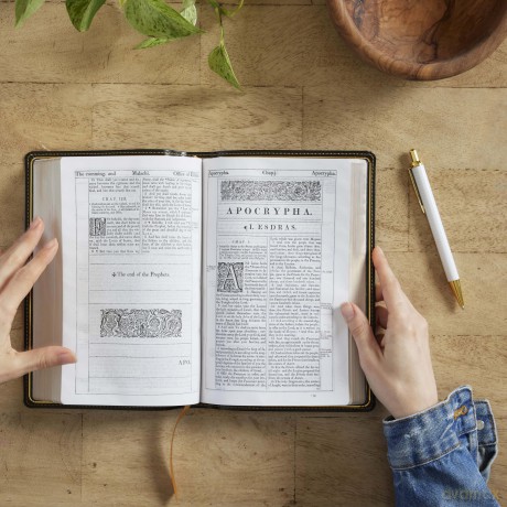 1611 KJV with Apocrypha, Brown Leathersoft: Holy Bible - Thomas Nelson [KSIĄŻKA]