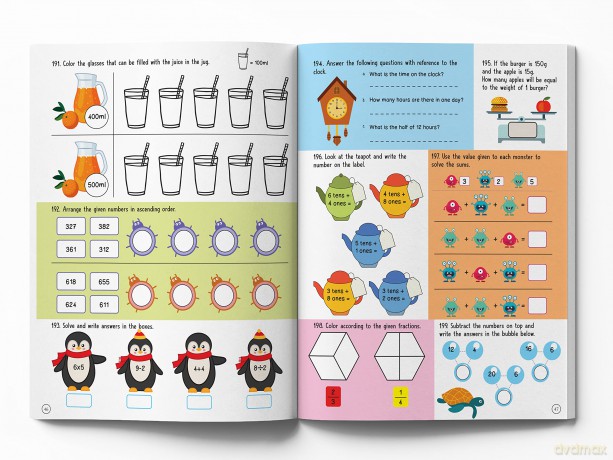 201 Maths Activity Book - Fun Activities and Math Exercises For Children: Knowing Numbers, Addition-Subtraction, Fractions, BODMAS [KSIĄŻKA]