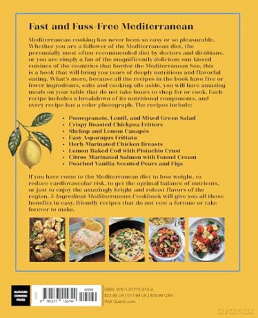 5-Ingredient Mediterranean Cookbook: Amazingly Healthy Quick-Fix Meals - Editors of the Harvard Common Press [KSIĄŻKA]