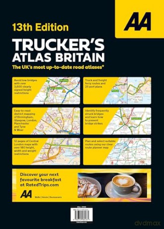 AA Trucker's Atlas Britain (AA Road Atlas Britain) A3 Spiral-bound [KSIĄŻKA]