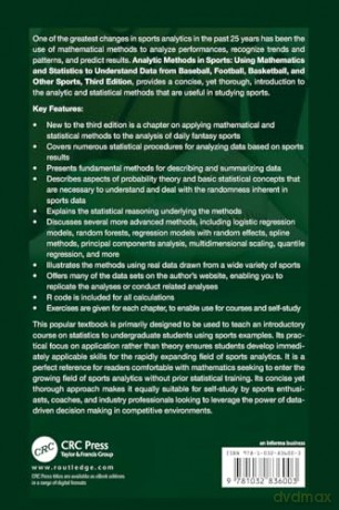 Analytic Methods in Sports: Using Mathematics and Statistics to Understand Data from Baseball, Football, Basketball, and Other Sports - Thomas A Severini [KSIĄŻKA]