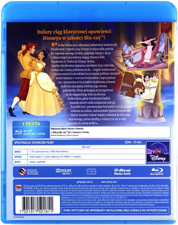Pocahontas 2: Podróż do Nowego Świata (Disney) (Księżniczka) [Blu-Ray]