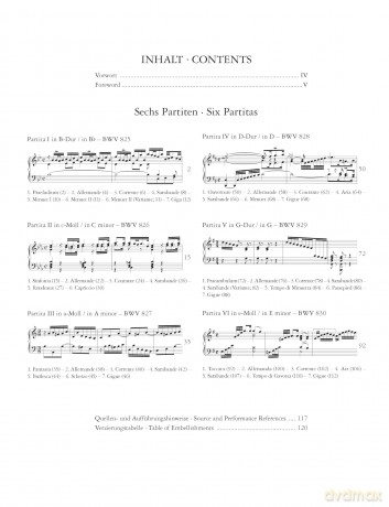 Bach: Six Partitas BWV 825-830 (Piano Solo) (EP11518) - Johann Sebastian Bach [KSIĄŻKA]