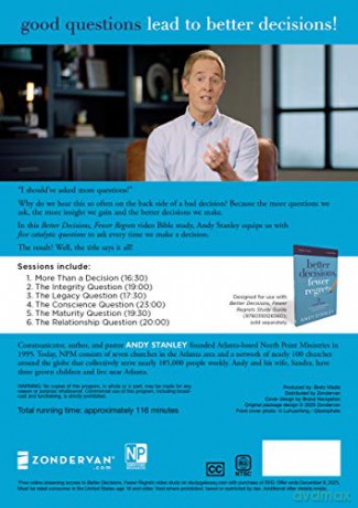 Better Decisions, Fewer Regrets Video Study: 5 Questions to Help You Determine Your Next Move (DVD) (Region 1) (NTSC) - Andy Stanley [KSIĄŻKA]
